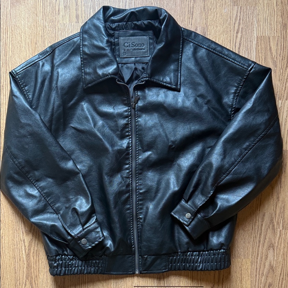 Ci Sono Men's Black Bomber Jacket
